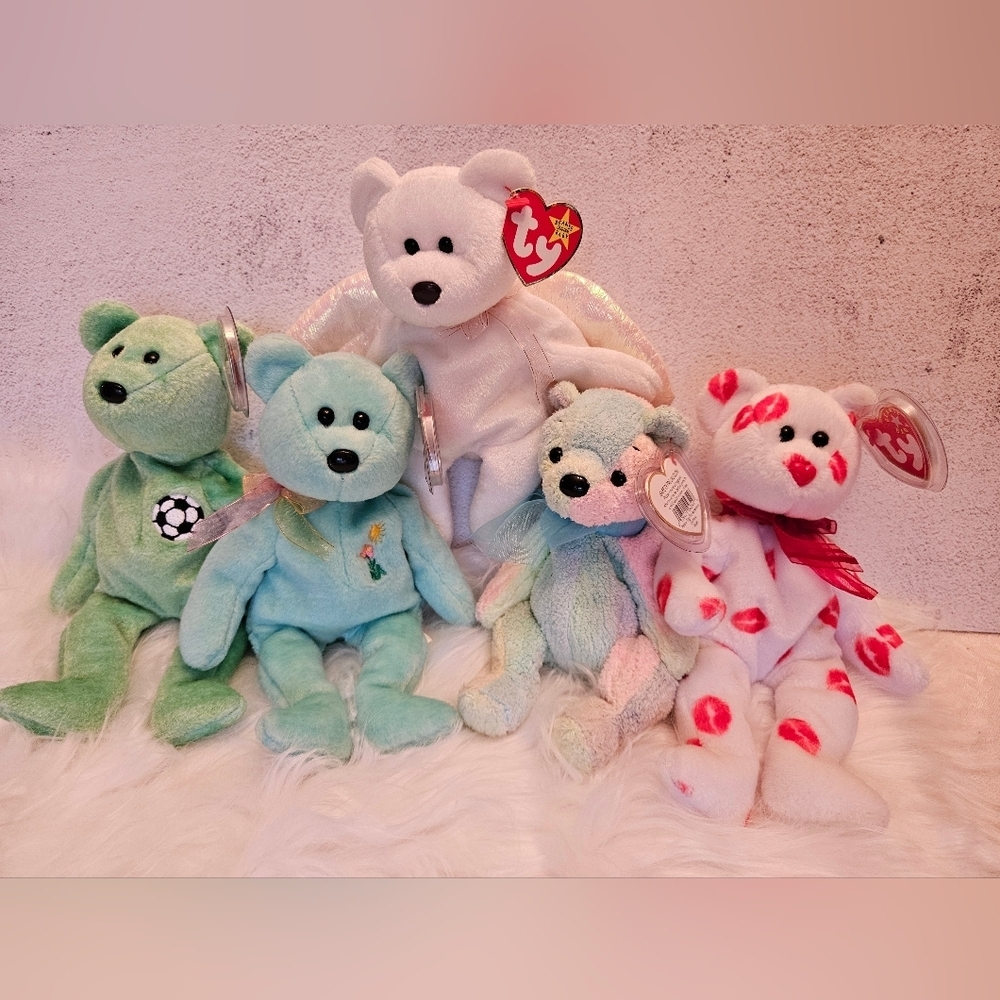 TY Beanie Babies Plush Bear Lot - Excellent Condition with Tags